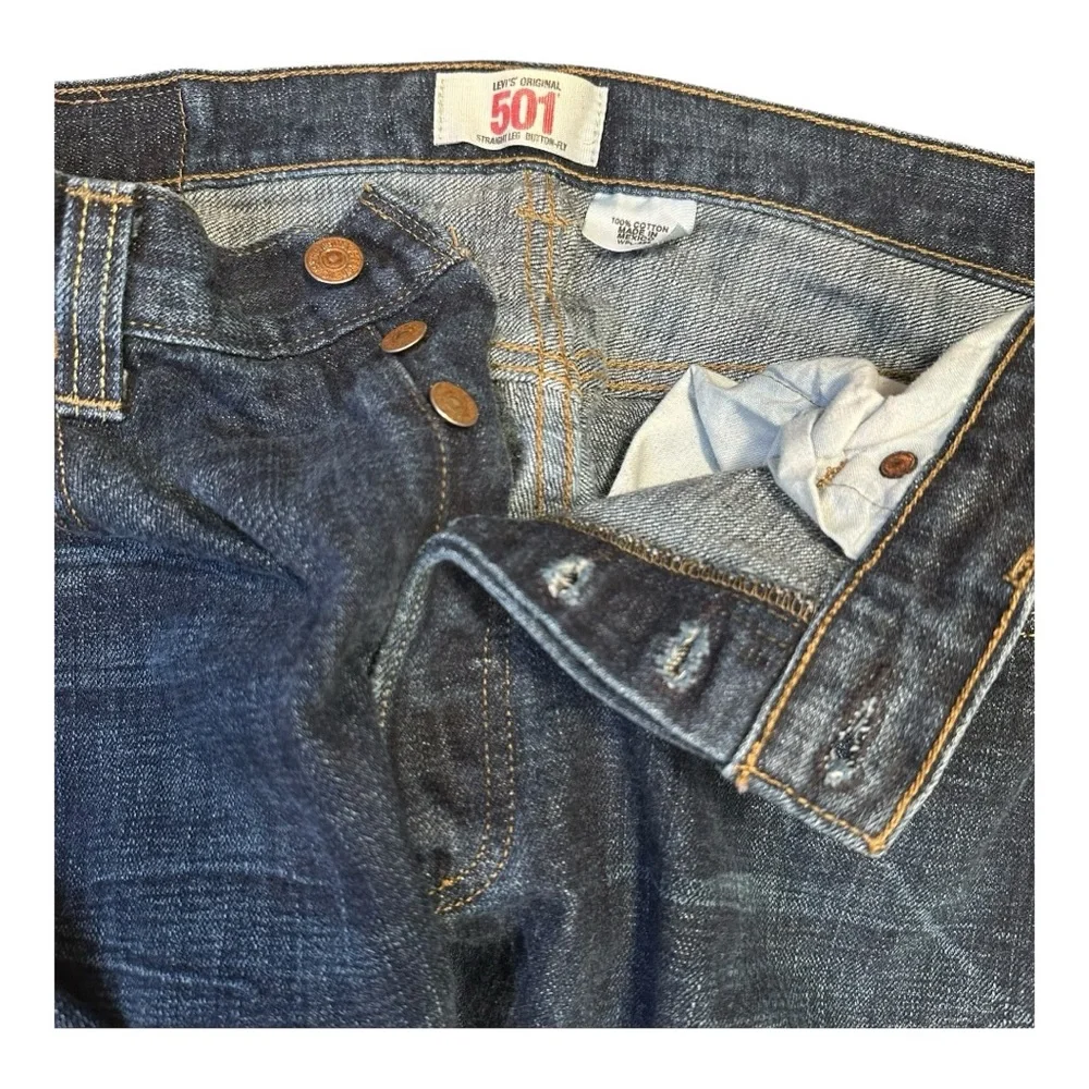 Levi's 501 Jeans Mens‎ Regular Fit Straight Leg Blue Denim Pants